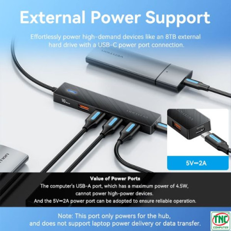 Hub đa năng USB-C to USB 3.2 Gen 2 Type-A x 4, USB-C 10Gbps CHJ-BB