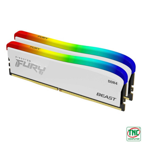 Ram Desktop Kingston Fury Beast White RGB SE 16GB DDR4 Bus 3200MT/s KF432C16BWAK2/16