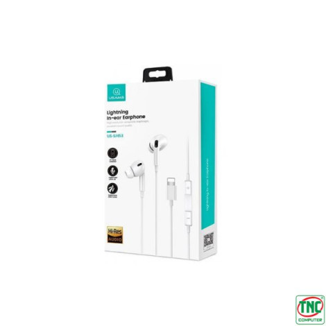 Tai nghe có dây USAMS EP-41 Lightning White (SJ453HS01) - Kết nối qua bluetooth 5.0