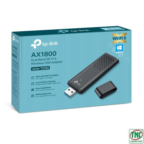USB Wifi Archer TP-Link TX20U (1775 Mbps/ Wifi 6/ 2.4/5 GHz/ USB 3.0)