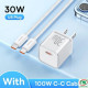 Bộ Combo Củ sạc + Cáp sạc Type-C Baseus GaN5S Fast Charger 1C 30W US Moon White P10162505213-01