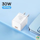 Bộ Combo Củ sạc + Cáp sạc Type-C Baseus GaN5S Fast Charger 1C 30W US Moon White P10162505213-01