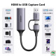 Cáp ghi hình HDMI to USB A và USB C Video Capture Card Ugreen 40189