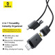 Cáp sạc đa năng 4 in 1 Baseus Versatile 60W dài 1m P10383000121-01 Cosmic Black
