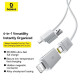 Cáp sạc đa năng 4 in 1 Baseus Versatile 60W dài 2m P10383000211-01 Moon White