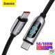 Cáp sạc nhanh Baseus Display Type-C to Type-C 100W dài 2m CATSK-C01 màu Đen