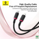 Cáp sạc nhanh Baseus Dura Type-C to Lightning 20W dài 2m Red + Black LVE094-CL-2RD