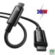 Cáp sạc nhanh Baseus Tungsten Type-C to Type-C 240W dài 3m CAWJ040201 Đen
