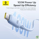 Cáp sạc nhanh OS-Baseus Silky USB to Type-C 100W dài 1m Blue P10377703313-00