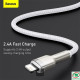 Cáp sạc nhanh USB to Lightning 2.4A dài 1m Baseus Cafule CALJK-A02 White