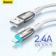 Cáp sạc nhanh USB to Lightning 2.4A Baseus Glimmer Series dài 2m CADH000302