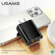 Củ sạc 2 cổng USB-A, Type-C USAMS T35 20W màu Đen CC120TC02
