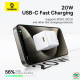 Củ sạc, cáp sạc Type-C Baseus Palm 1C 20W, cáp sạc USB-C to USB-C 60W (20V/3A) 1m Moon White P10111603213-01