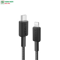 Cáp sạc Anker 322 Type-C sang Lightning dài 1.8m Nylon màu Đen B2B_A81B6H11