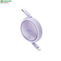 Cáp sạc nhanh Baseus Free2Pull USB-C to Lightning 20W dài 1m P10364501511-00 Nebula Purple