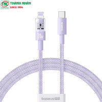 Cáp sạc nhanh Baseus Gem USB-C to Lightning 20W dài 1m P10373001511-00 Nebula Purple	