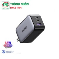 Củ sạc nhanh 3 cổng GaN 65W chân dẹp Ugreen 10334