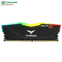 Ram Desktop TeamGroup T-Force Delta Black RGB 8GB DDR4 Bus 3600Mhz