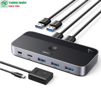 Thiết Bị Chia Sẻ KVM 3 Cổng USB 3.0, 1 Cổng USB-C Cho 2 Máy Tính Ugreen 15705
