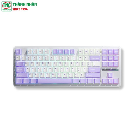 Bàn phím cơ Gaming có dây AULA F87 màu Tím Trắng, Blue Switch