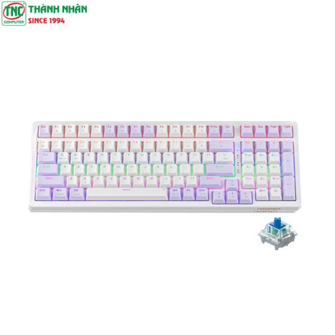 Bàn phím cơ Gaming có dây Newmen GM328 Trắng Tím, Blue Switch