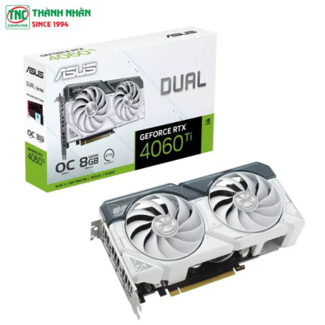 Card Màn Hình ASUS Dual GeForce RTX 4060 Ti White OC Edition 8GB GDDR6 (DUAL-RTX4060TI-O8G-WHITE)