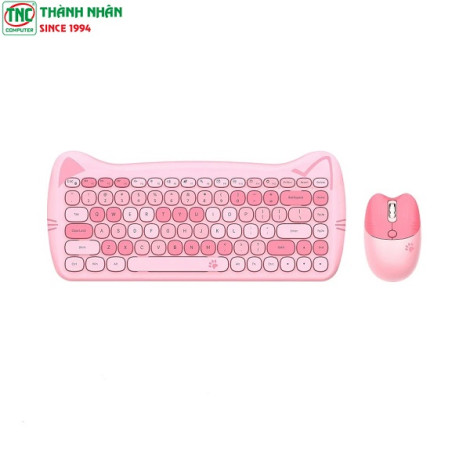 Combo Bàn phím và Chuột không dây GEEZER Cat màu Pink