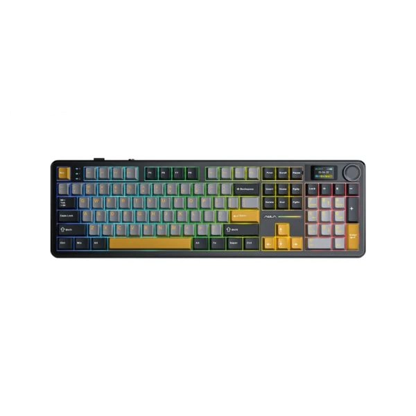 Bàn phím cơ AULA F108 PRO Đen,Xám, Vàng Reaper switch