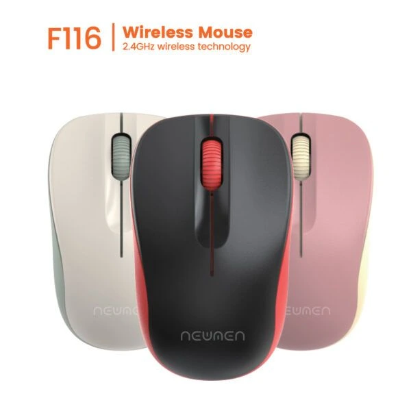 Chuột văn phòng không dây 2.4GHz Newmen F116 màu Hồng