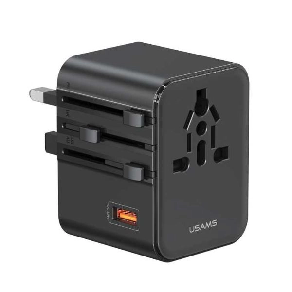 Củ Sạc Du Lịch 2C+1A USAMS CC309 25W CC309TC01 (USM140-AK-BK) - Black
