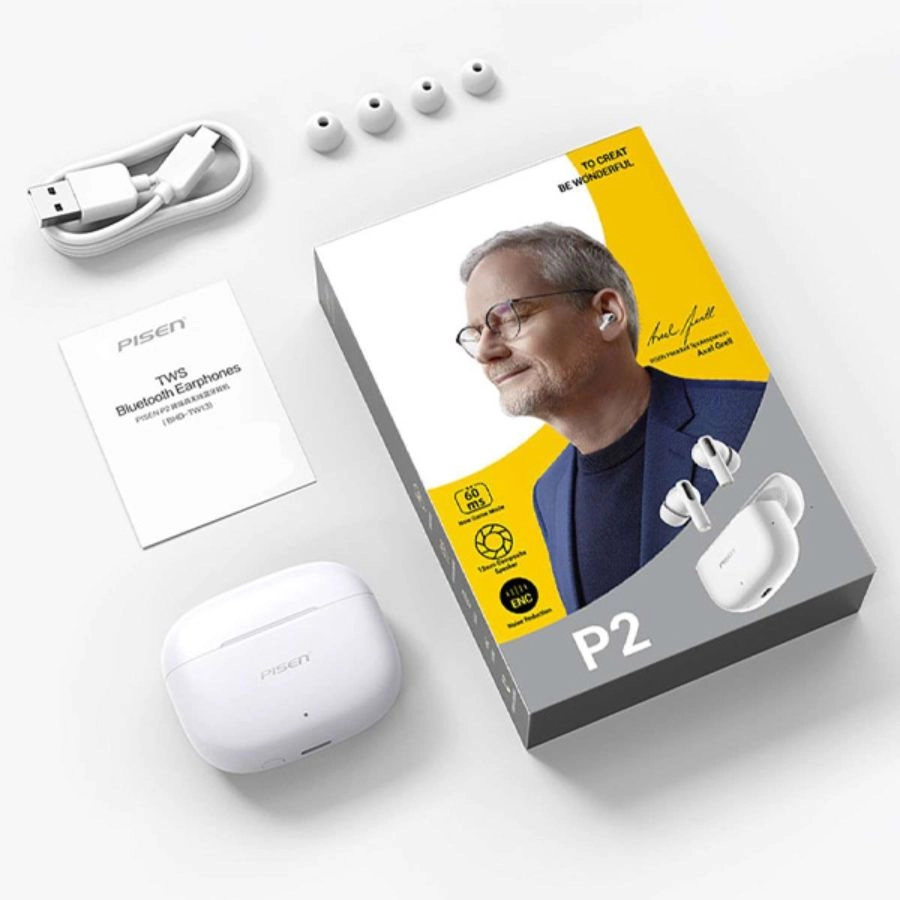 Mua Tai nghe Pisen TWS P2 ANC ENC Dualmode White tại Thành Nhân TNC