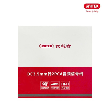 Cáp Loa 3.5mm sang 2 đầu RCA dài 1.5m UNITEK C9021BK