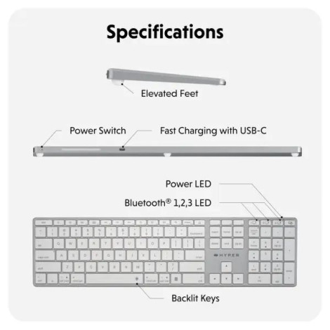 Bàn phím Bluetooth 5.0 HYPER HYPERSPACE HS2310US