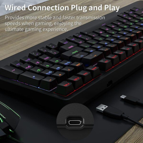 Bàn phím cơ Newmen GM328 Hotswap Black Red Switch