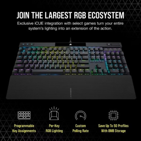 Bàn phím Gaming có dây Corsair K70 PRO BLK-MX Red-RGB