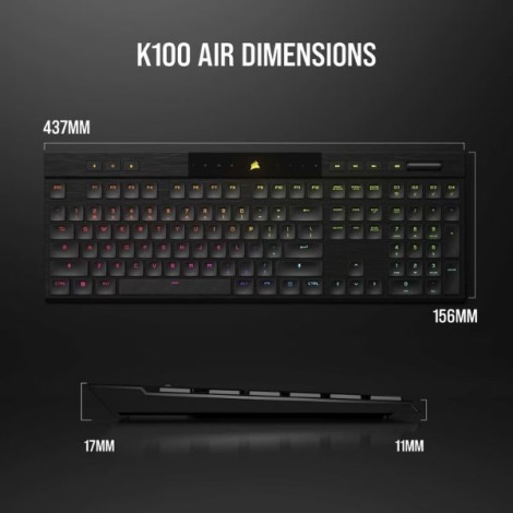 Bàn phím Gaming Corsair K100 AIR-BLK-MX ULP TCT-RGB