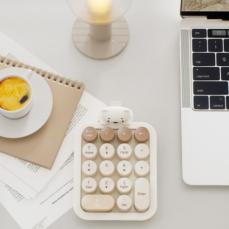 Bàn phím số không dây 2.4Ghz MOFII 520 màu MILKTEA