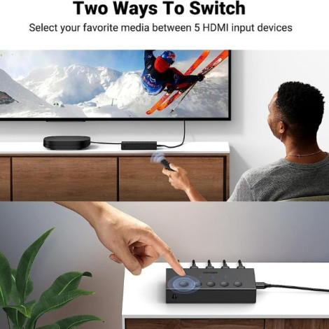 Bộ gộp HDMI 2.0 5 vào 1 ra hỗ trợ 4k60hz Ugreen 90512 CM568