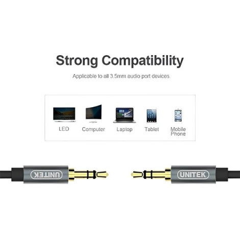 Cáp âm thanh 3.5mm AUX 1m Male to Male Unitek Y-C926ABK