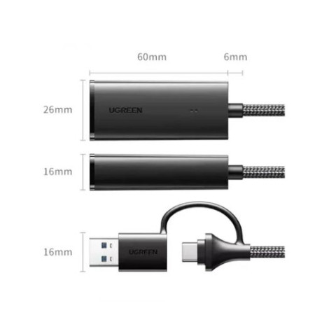 Cáp chuyển mạng USB 3.0,USB-C sang RJ45 Ugreen 15638