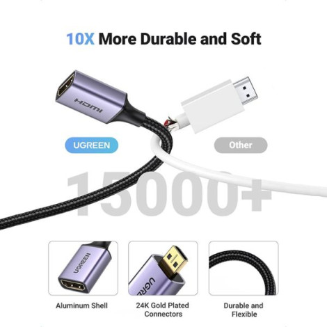 Cáp chuyển đổi Micro HDMI to HDMI 2.0 dài 20cm Ugreen 10553