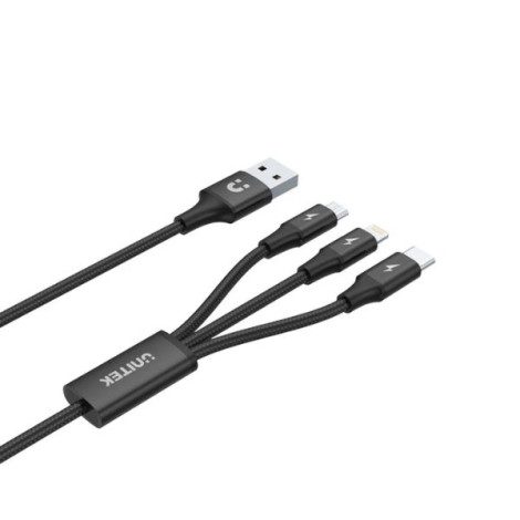 Cáp sạc nhanh đa năng 3 trong 1 dài 1.2m UNITEK C14049BK