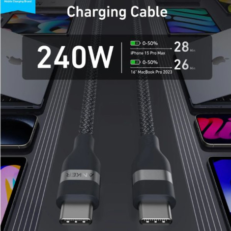 Cáp sạc nhanh USB-C to USB-C dài 1m 240W Anker A82E2H11