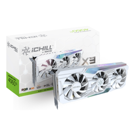 Card Màn Hình INNO3D GeForce RTX 4060 Ti 8GB iCHILL X3 WHITE (C406T3-08D6X-17113280)