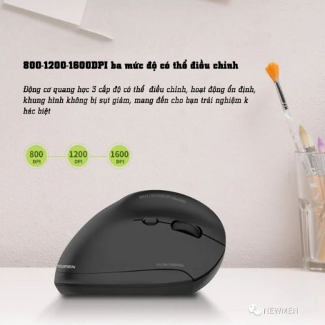 Chuột Công thái học không dây Newmen F1000 Dualmode màu Đen