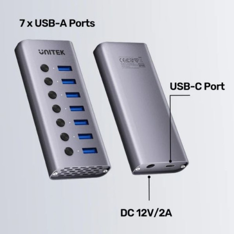 Hub chia USB 3.0 7 cổng kèm công tắc UNITEK H1314A01-EU