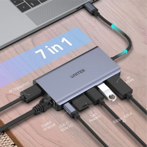 Hub đa năng 6 trong 1 4K@60Hz PD 100W UNITEK D1056A