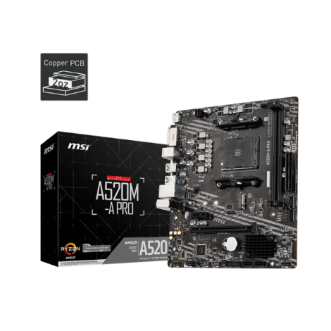 Mainboard MSI A520M-A PRO (2 x DDR4/ 64GB/ A520/ Micro ATX)