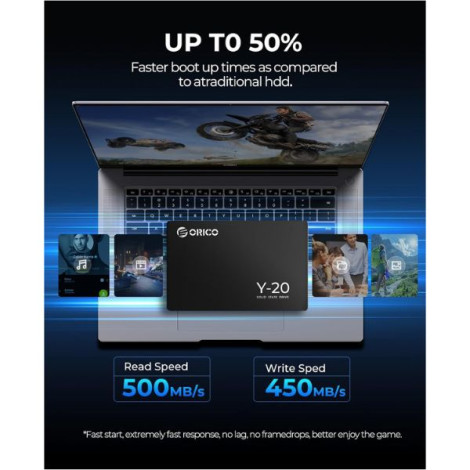 Ổ cứng SSD gắn trong Orico 2.5 inch SATA 3.0 Y20 256GB Y20-256GB-BK-BP