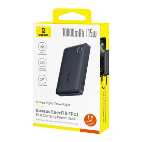 Sạc dự phòng Baseus EnerFill FP11 10000mAh 15W Cosmic Black (P1008210C123-00)